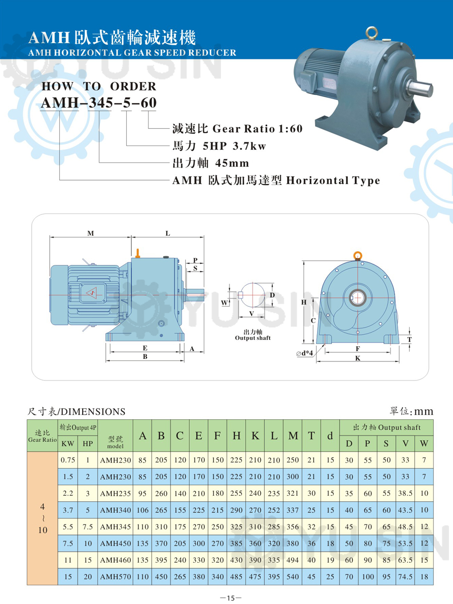 宇鑫五金机床用齿轮减速马达选型